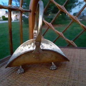 Vintage Brass Mini Footed Basket
